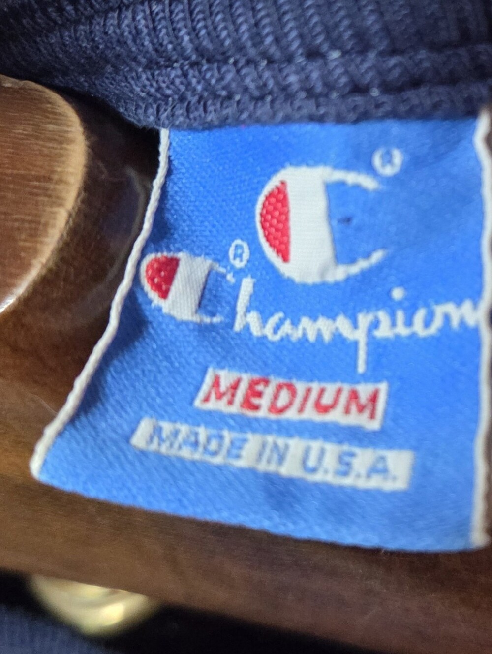 Vintage Champion Notre Dame Blue Henley Shirt Size Medium Made In USA - Picture 7 of 8